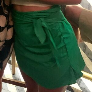 SHEIN- green mini skirt